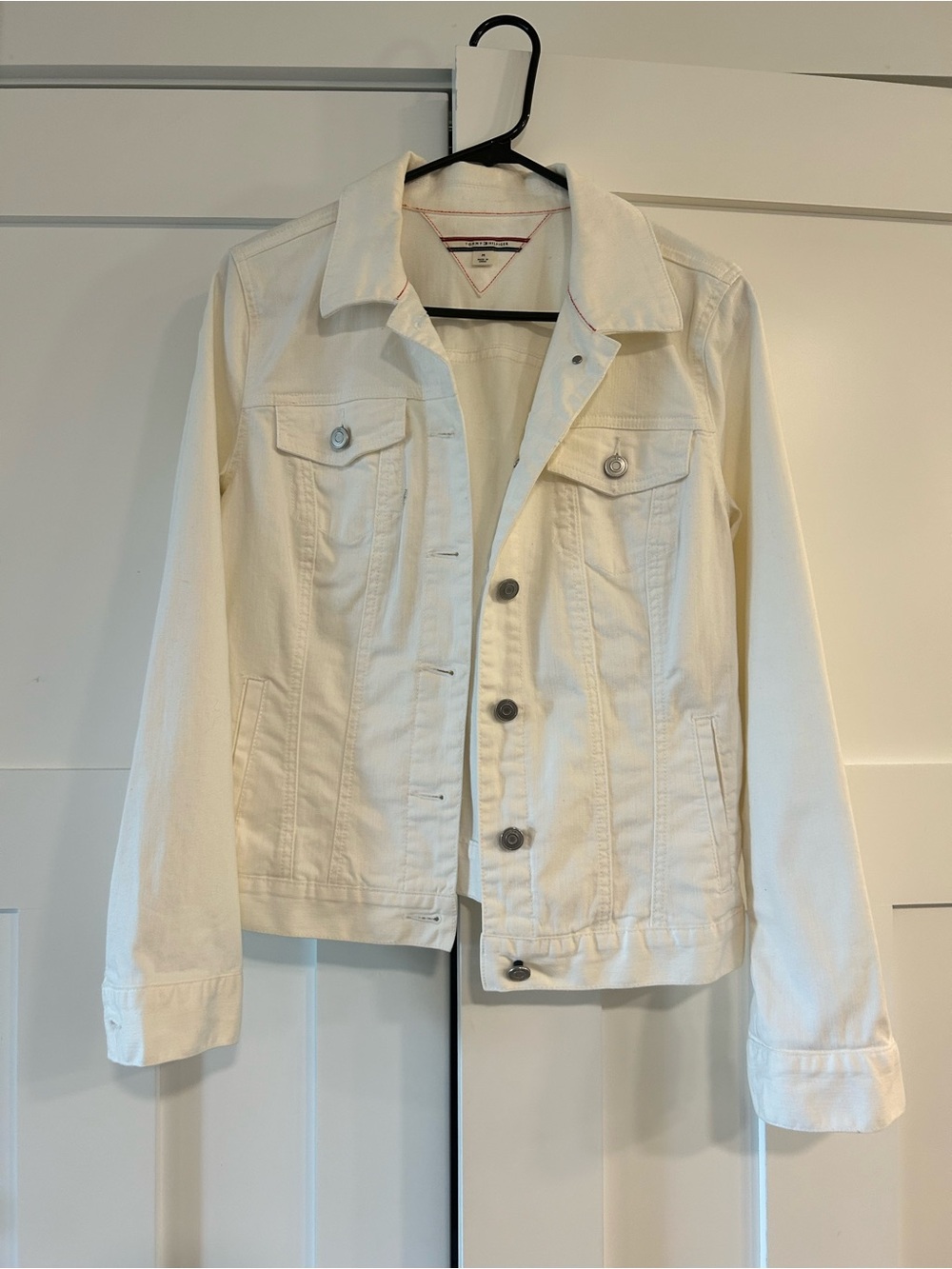 Tommy Hilfiger Cream White Denim Jacket for Women